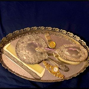 antique hairbrush set